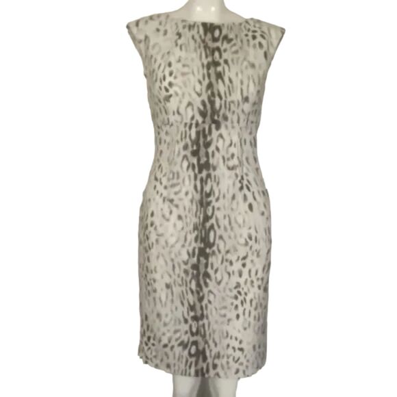 CALVIN KLEIN Dress, 2, Snow Leopard Print, Sleeveless, Empire waist, Sheath - Picture 11 of 15